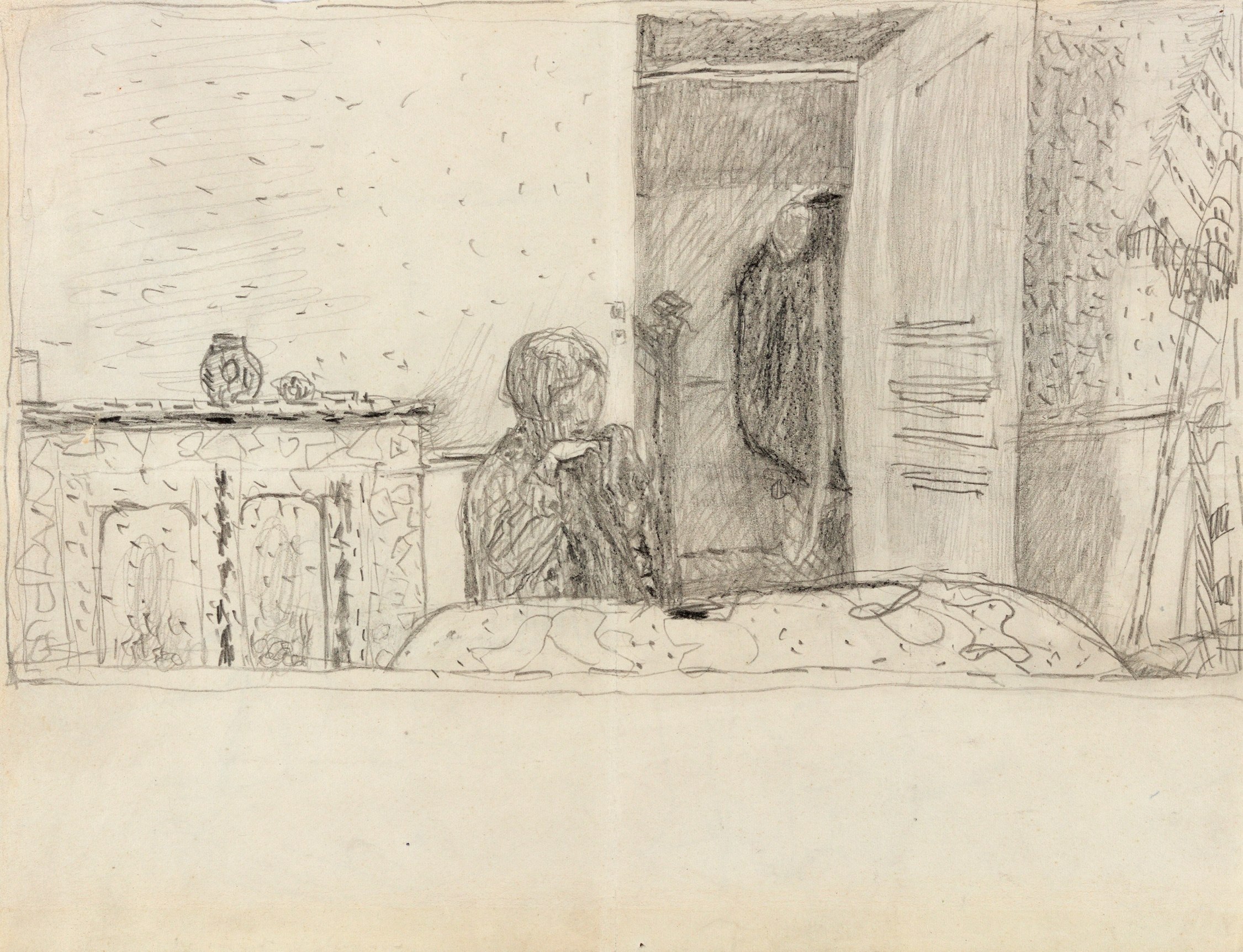 Pierre Bonnard, Study for &ldquo;Salle à manger au parasol&rdquo; Verso: Four Sketches​, c. 1932