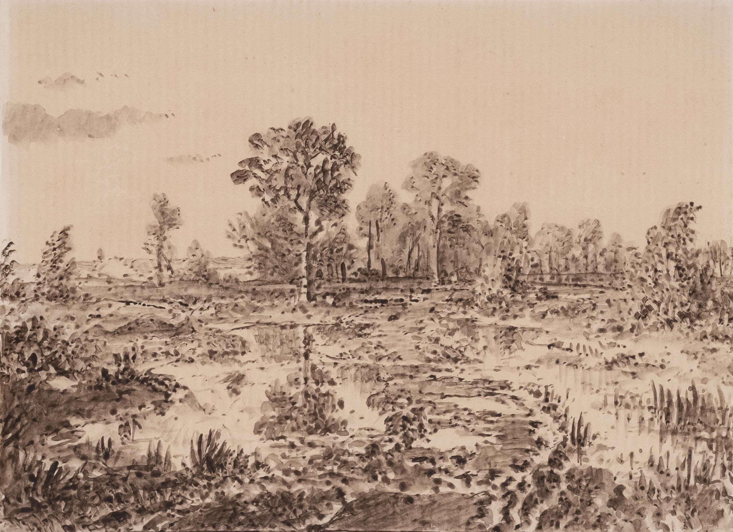 Theodore Rousseau Mare parmi les bruy&egrave;res, c. 1862