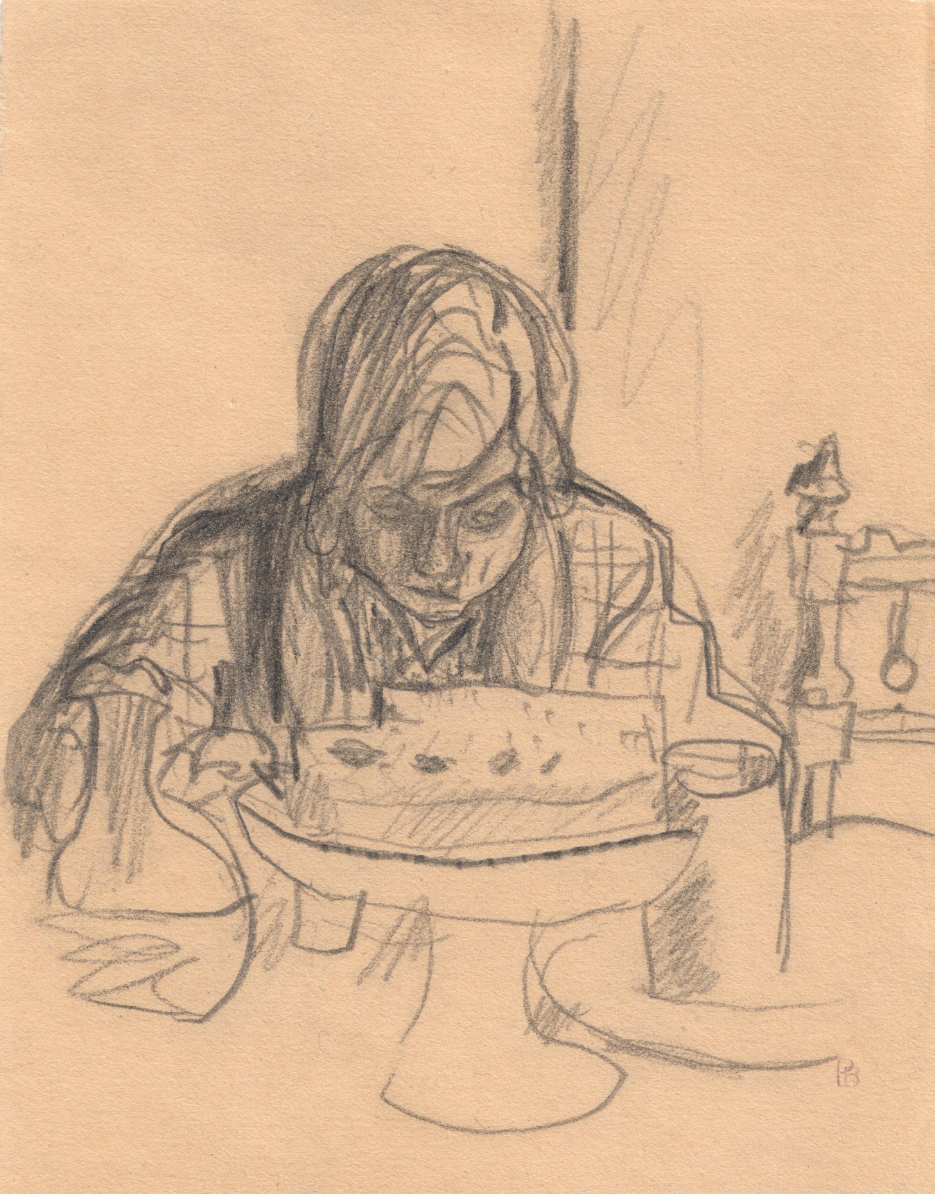 Study for the print &quot;La Coupe et Ie Compotier&quot; (The Goblet and the Fruit Dish), 1925    Pencil on paper  6 5/16 x 4 7/8 inches   Stamped lower right