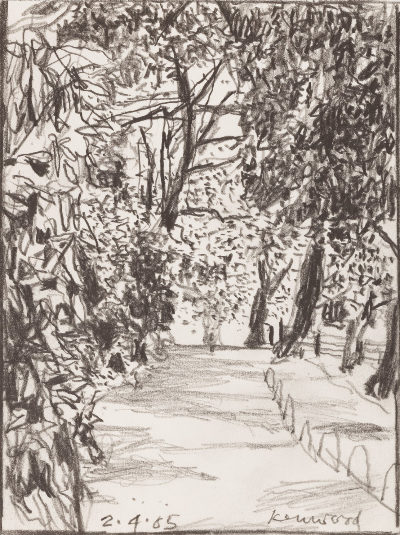 Tom Fairs  (British, 1925-2007) Kenwood, 2005    Pencil on paper 5 1/2 x 4 1/8 inches