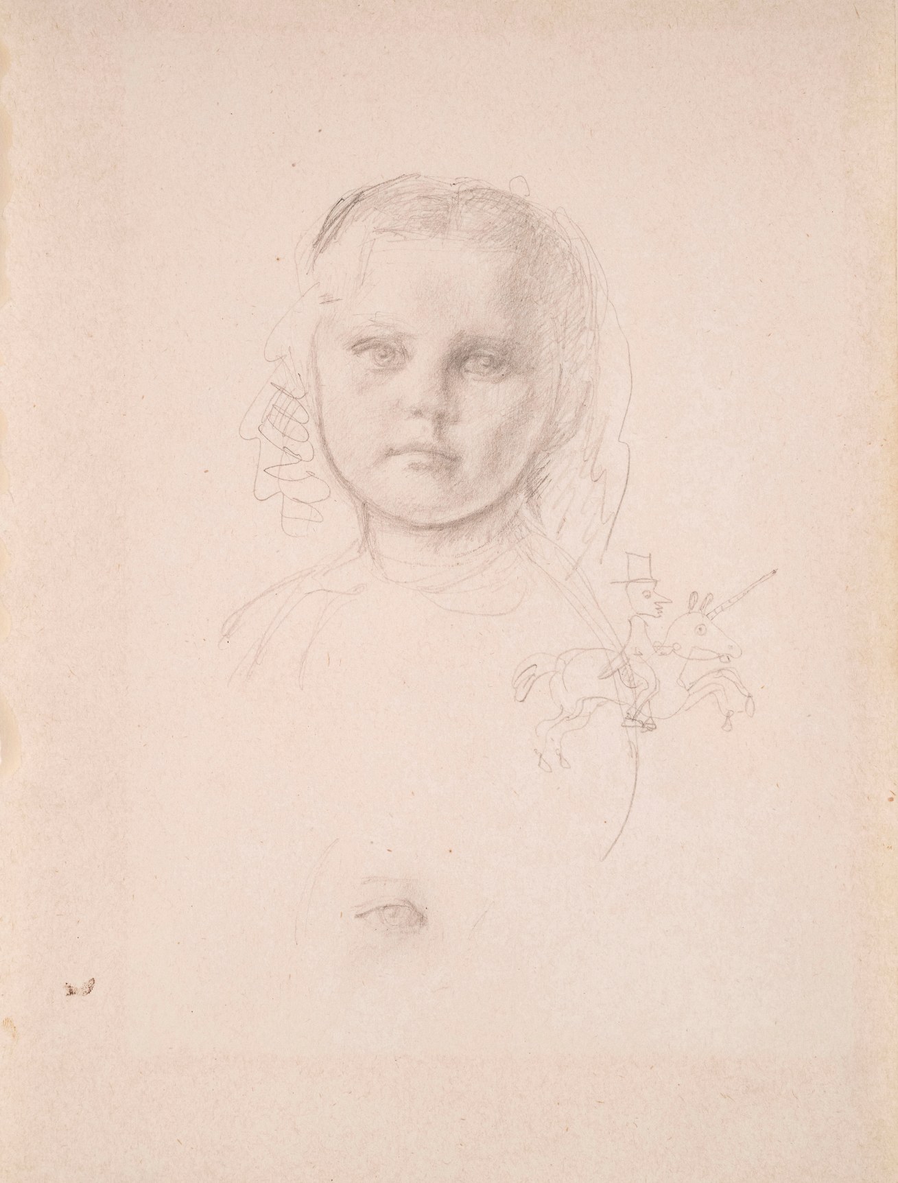 BALTHUS French, 1908-2001 . Study for &quot;Portrait of Mme. Matossian and her daughter Dalit&eacute;&quot;, 1944     Graphite on paper 10 7/8 x 8 1/4 in. (27.6 x 21 cm
