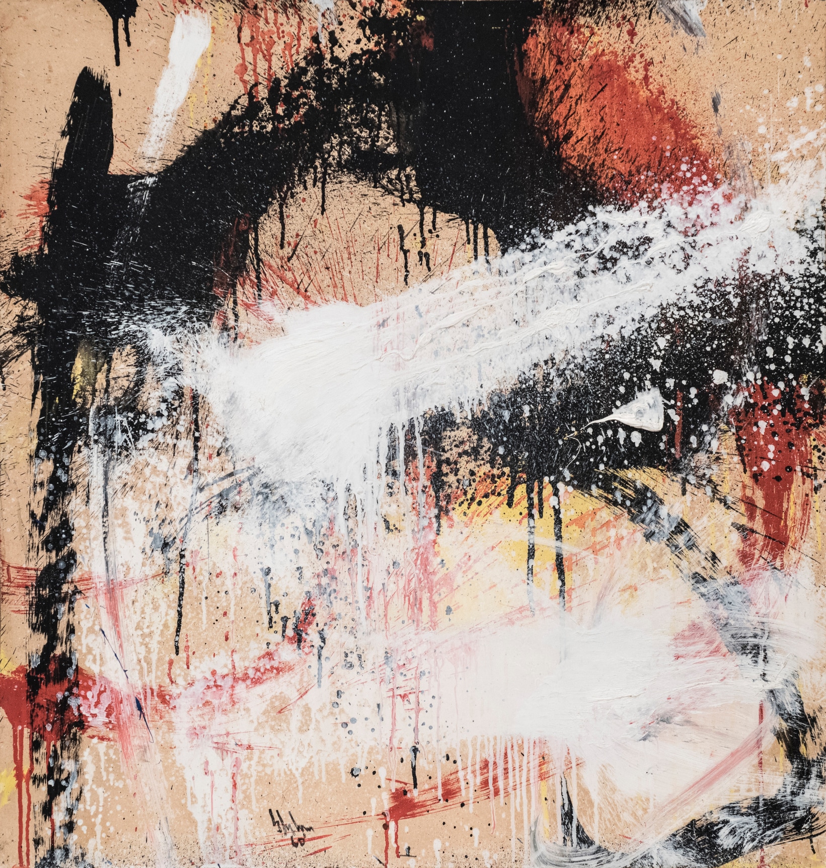 Norman Bluhm, American 1921-1999 Untitled, 1960 Oil on paper mounted on canvas 26 x 24 1/2 inches