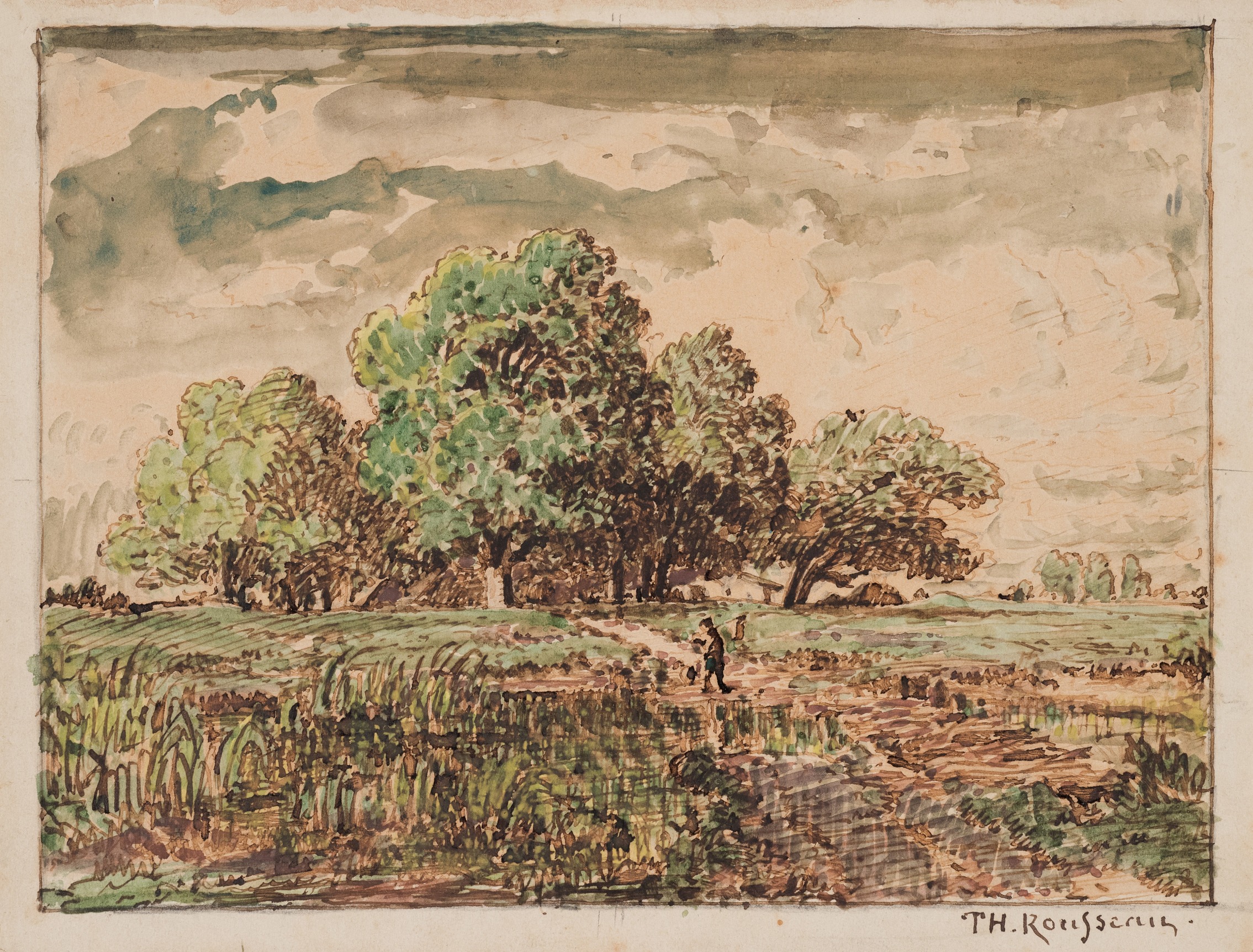 Theodore Rousseau Cottages under the Trees, c. 1842