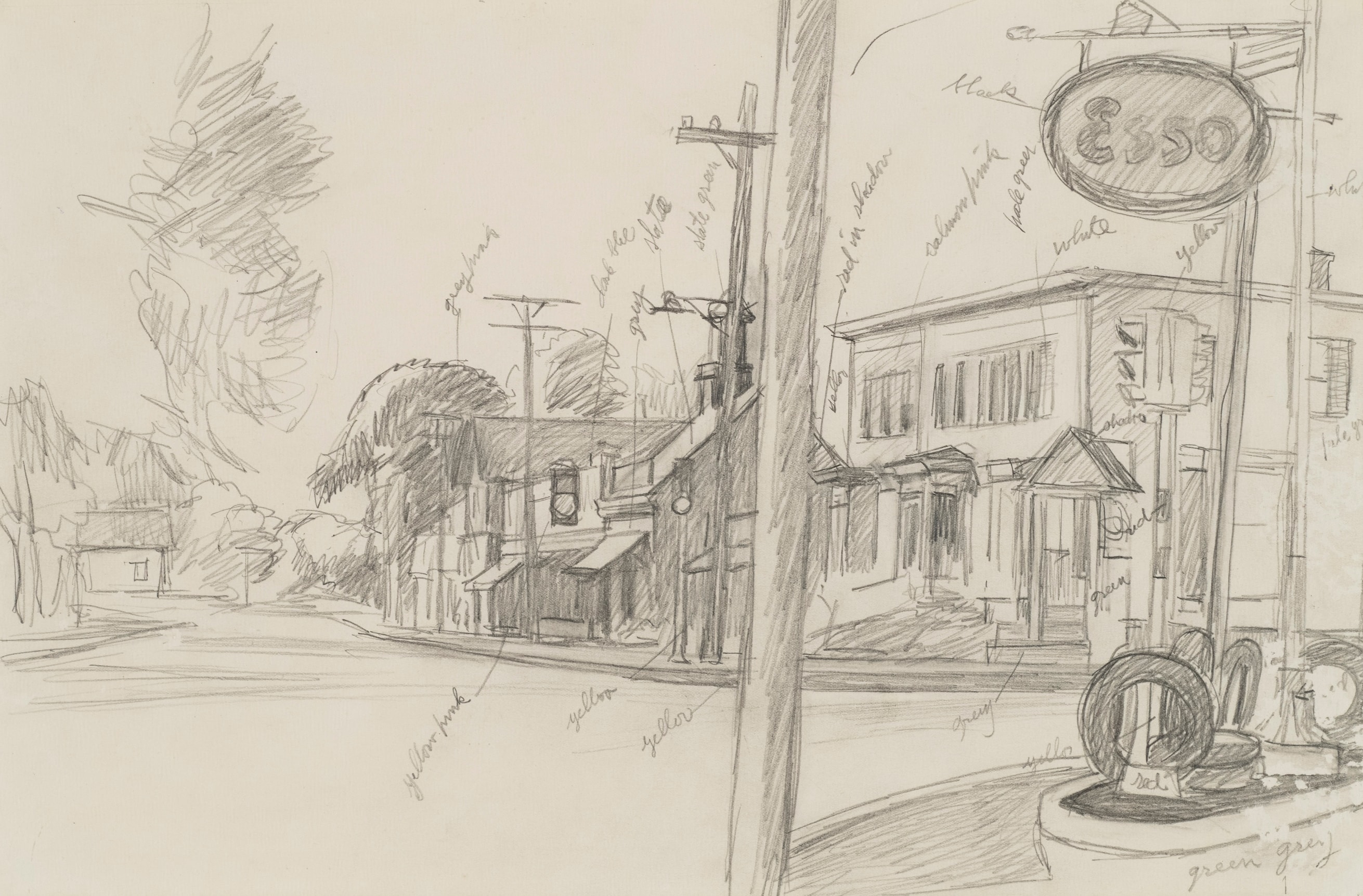 Edward Hopper Study for Portrait of Orleans, 1950  Pencil on Bond paper 10 1/2 x 16 inches