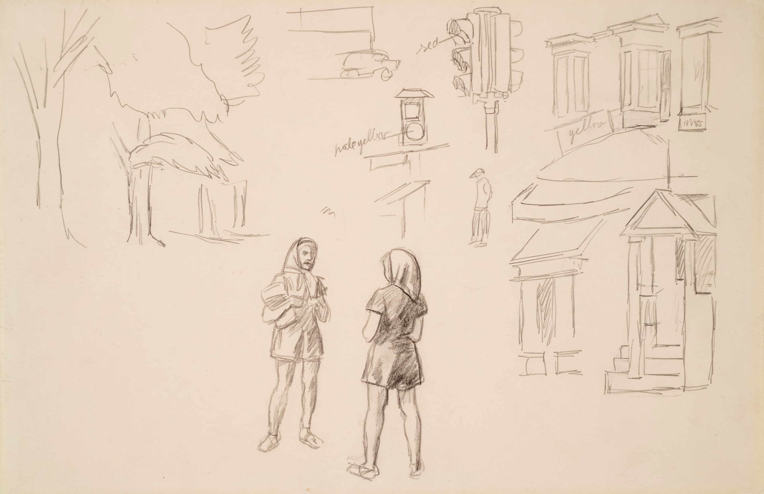 Edward Hopper Study for Portrait of Orleans, 1950  Pencil on Bond paper 10 1/2 x 16 inches