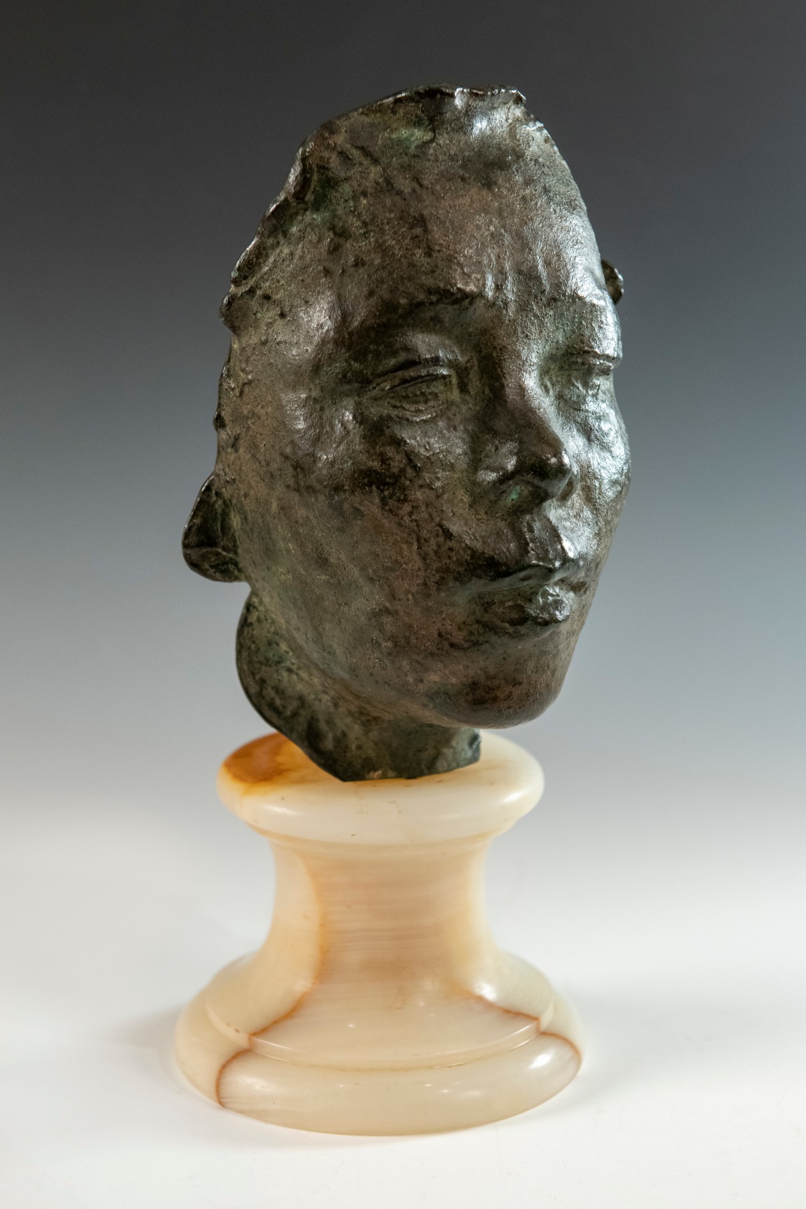 Auguste Rodin Masque d&rsquo;Hanako, &eacute;tude type E, Conceived between 1907-08, this cast between 1918-20  &nbsp; Bronze 7 1/8 inches