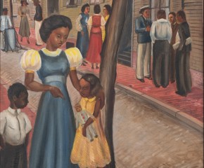 Allan Rohan Crite (1910–2007). Late Afternoon, 1934. Oil on board, 24 x 18 in. (detail)