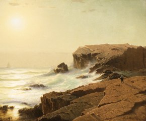 William Stanley Haseltine (1835–1900), Sunrise at Narragansett, Rhode Island, 1863, oil on canvas, 18 1/4 x 31 3/4 in. (detail)