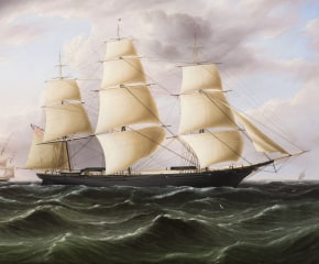 James E. Buttersworth (1819–1894), Clipper Ship Black Warrior, c. 1853, oil on canvas, 29 x 36 in. (detail)