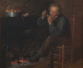 Eastman Johnson (1824–1906). Study from Life: Down East, 1860. Oil on canvas, 17 7/8 x 14 in. (detail)