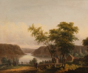 Thomas Doughty (1793–1856). Promenade on the Hudson, 1839. Oil on canvas, 16 1/2 x 24 in. (detail)