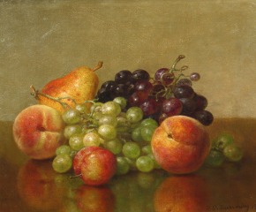 Robert Spear Dunning (1829–1905), An Arrangement of Fruit, 1901, oil on canvas, 11 x 14 in. (detail)