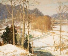 Frederick J. Mulhaupt (1871–1938), The Valley Road, c. 1925, oil on canvas, 36 x 36 in. (detail)