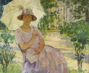 Pauline Palmer (1867–1938). Woman with Parasol. Oil on canvas, 29 3/4 x 23 3/4 in. (detail)