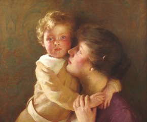 William Henry Cotton (1885–1958) Sonny: Portrait of the Artist's Wife and Son. Oil on canvas. 30 1/4 x 25 1/4 in. (detail)