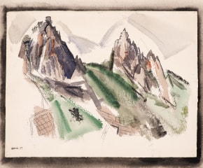 John Marin (1870–1953),  White Mountain Country, Summer No. 29, Dixville Notch, No. 1, 1927, watercolor, graphite, and black chalk on paper, 17 7/8 x 22 1/4 in. (detail)