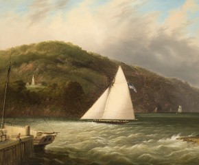 Edmund C. Coates (1816–1871), Yachting on the Hudson, 1863, oil on canvas, 24 x 34 in. (detail)