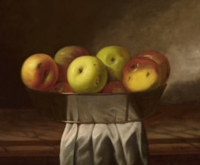 Cadurcis P. Ream (1837–1917), Still Life with Apples, c. 1870, oil on canvas, 16 x 20 in. (detail)