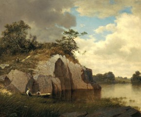 David Johnson (1827–1908), Catnip Island near Greenwich, Connecticut, 1878-79, oil on canvas, 22 x 34 in. (detail)