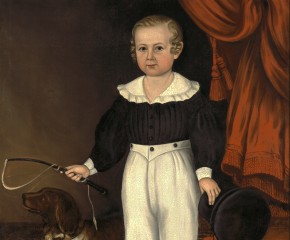 Joseph Whiting Stock (1815–1855), Full Length Portrait of a Young Boy with His Dog, c. 1840-45, oil on canvas, 47 x 38 in. (detail)