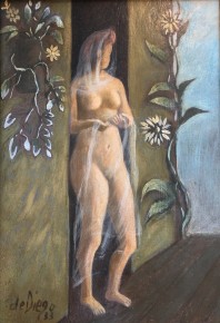 Image of "Girl in Doorway" painting by Julio De Deigo.