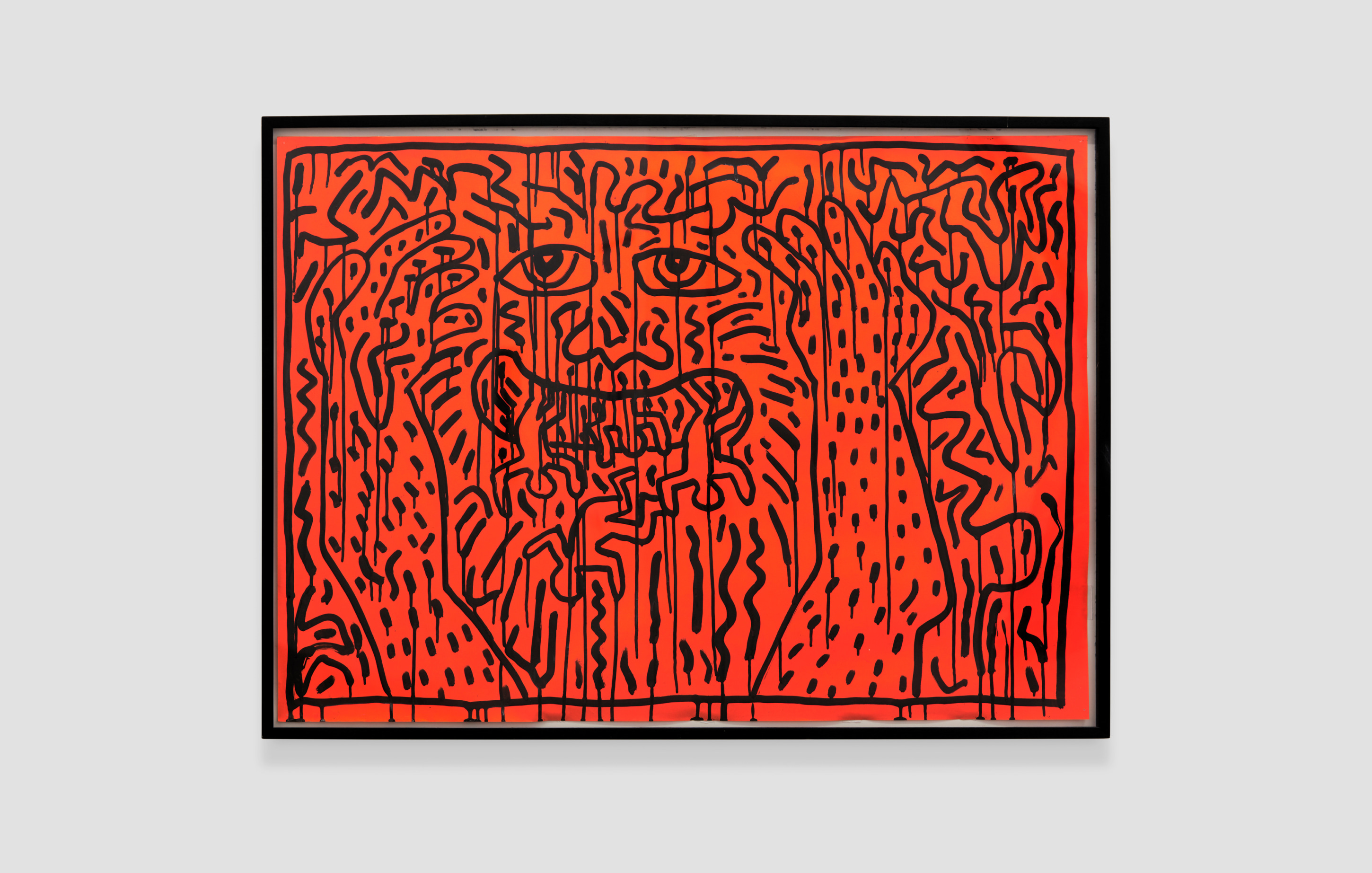 Keith Haring Untitled signed 1983 Painting Nicodim Gallery Los Angeles