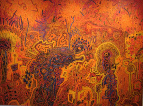 A painting by Lee Mullican titled 'Allegory', 1963