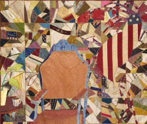 Detail of Jesse Krimes quilt 