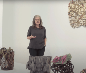 Valerie Hegarty and artwork 