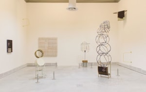  An installation view of Suki Seokyeong Kang’s “Grandmother Tower” at Giardini