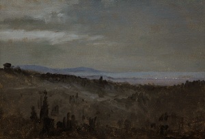 LOCKWOOD DE FOREST (1850-1932), Moonlight over Santa Barbara City Lights for New York Times article
