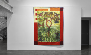 Installation of Jesse Krimes quilts 