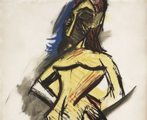 Pablo Picasso,Les demoiselles d’Avignon: Nu jaune (Étude) [Lesdemoiselles d’Avignon: Yellow Nude (Study)] Paris, (June-July 1907)