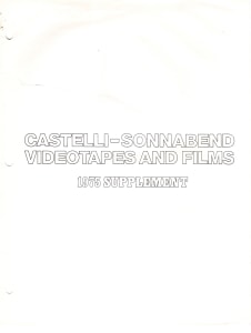 Castelli-Sonnabend Videotapes and Films
