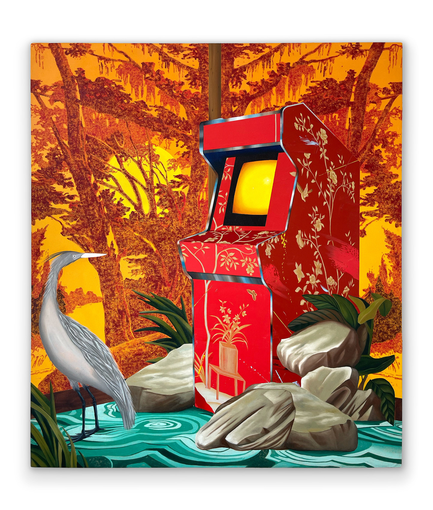 Corner painting with an arcade game