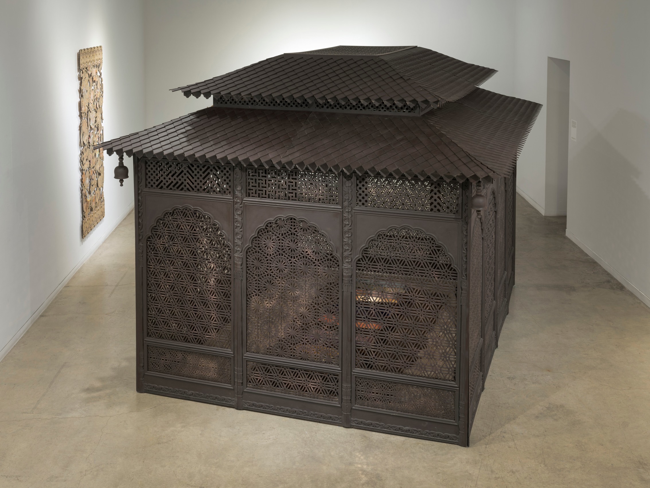 Veer Munshi, Qayaam-Gah (Resting Place), 2024,&nbsp;Wood, metal, and MDF, 114H x 108D x 144W in (289.6H x 274.3D x 365.8W cm), MUNVE022