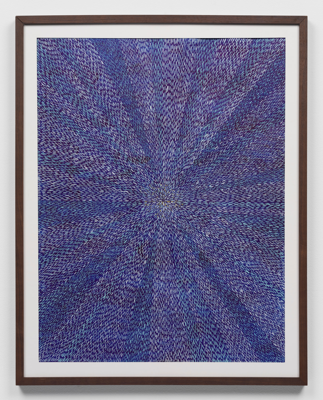 Dark abstract gouache with wasli paper drawing