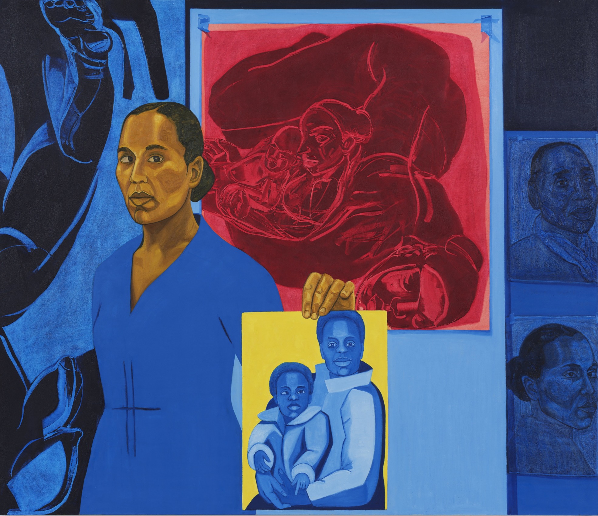 Mequitta Ahuja, Primary Love,&nbsp;2020,&nbsp;Oil on canvas,&nbsp;72 x 84&nbsp;in