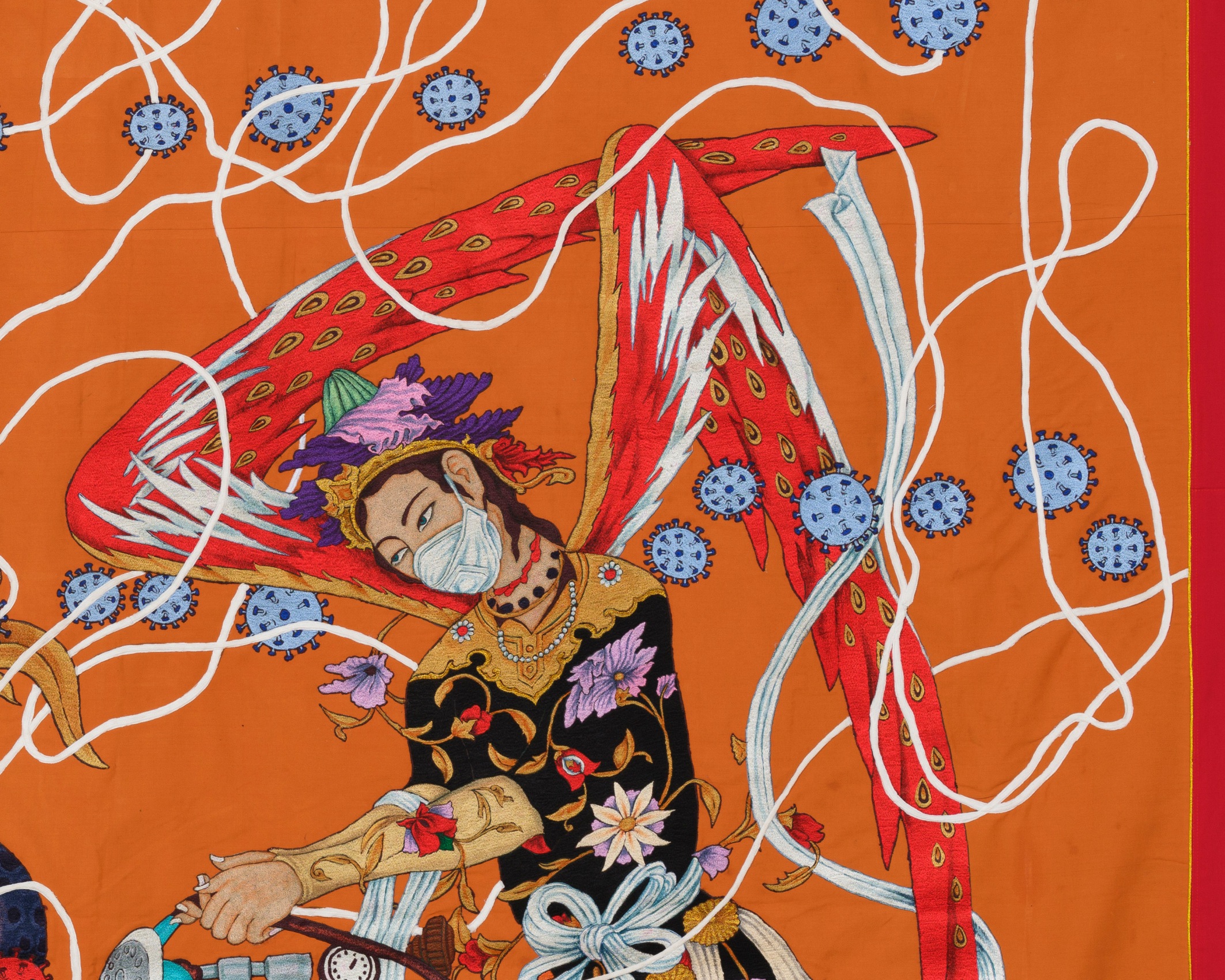 Khadim Ali, That Is How It Was, 2020,&nbsp;Fabric tapestry,&nbsp;126 x 165.25 in (detail)
