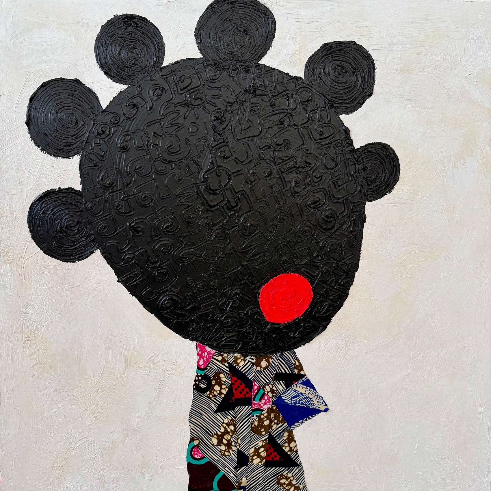 Figurative painting inspired by Nigerian cultural objects
