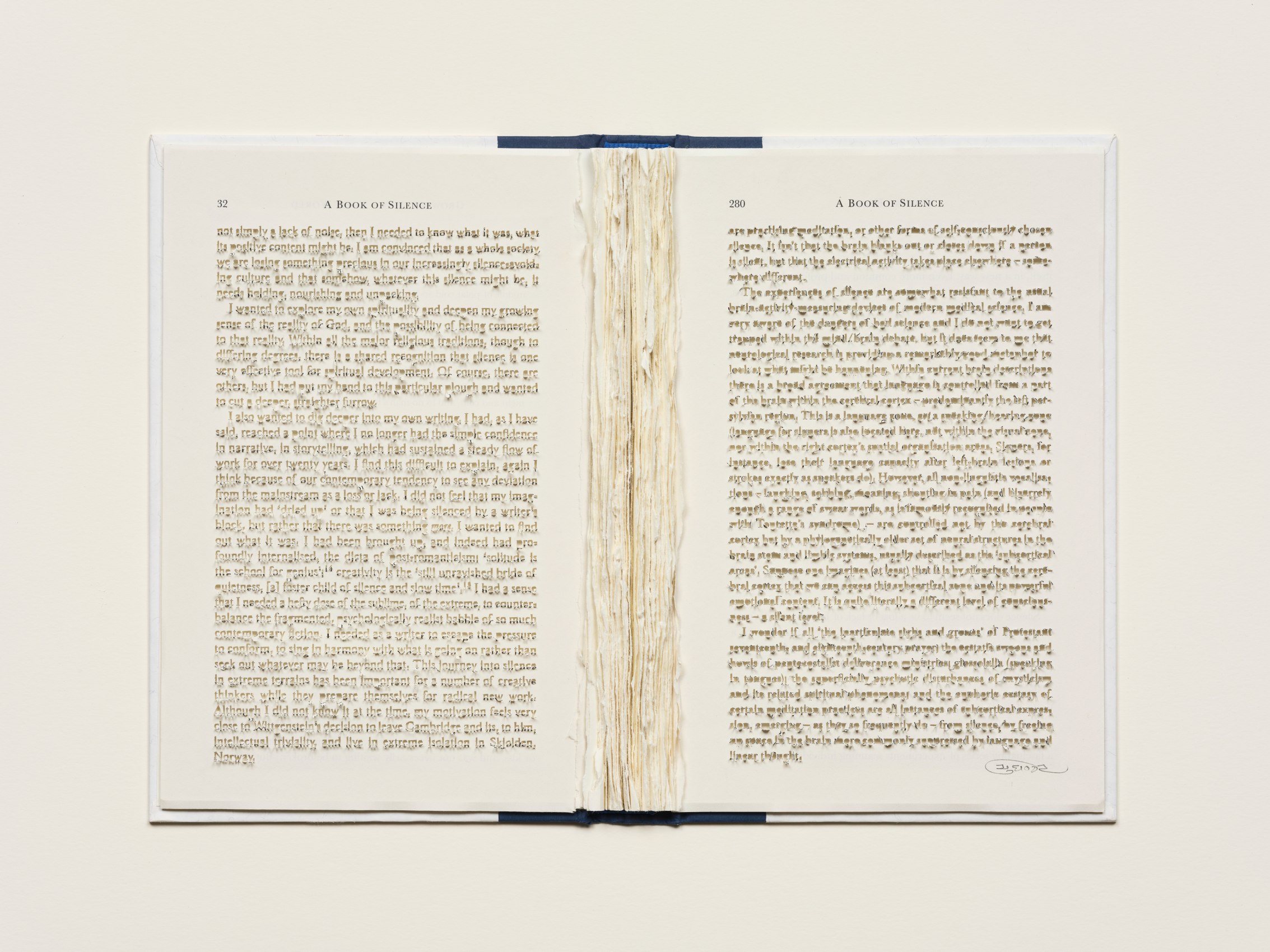 Hand cut, reclaimed book pages