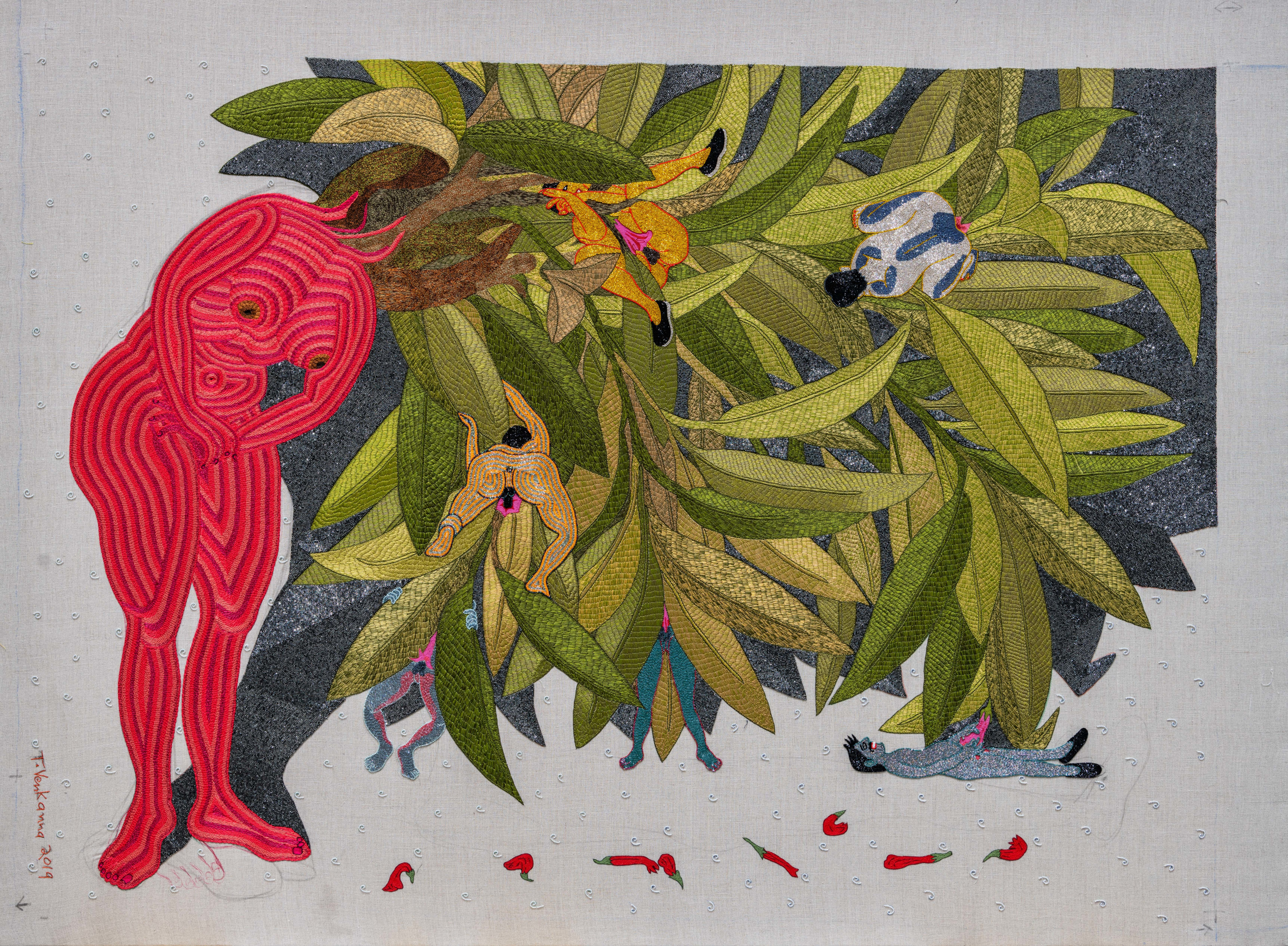 Embroidered painting