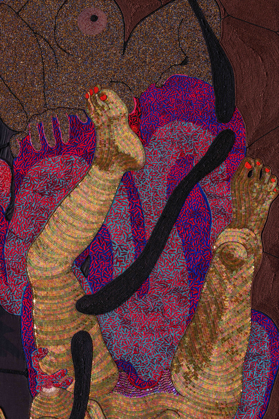 Embroidered painting detail