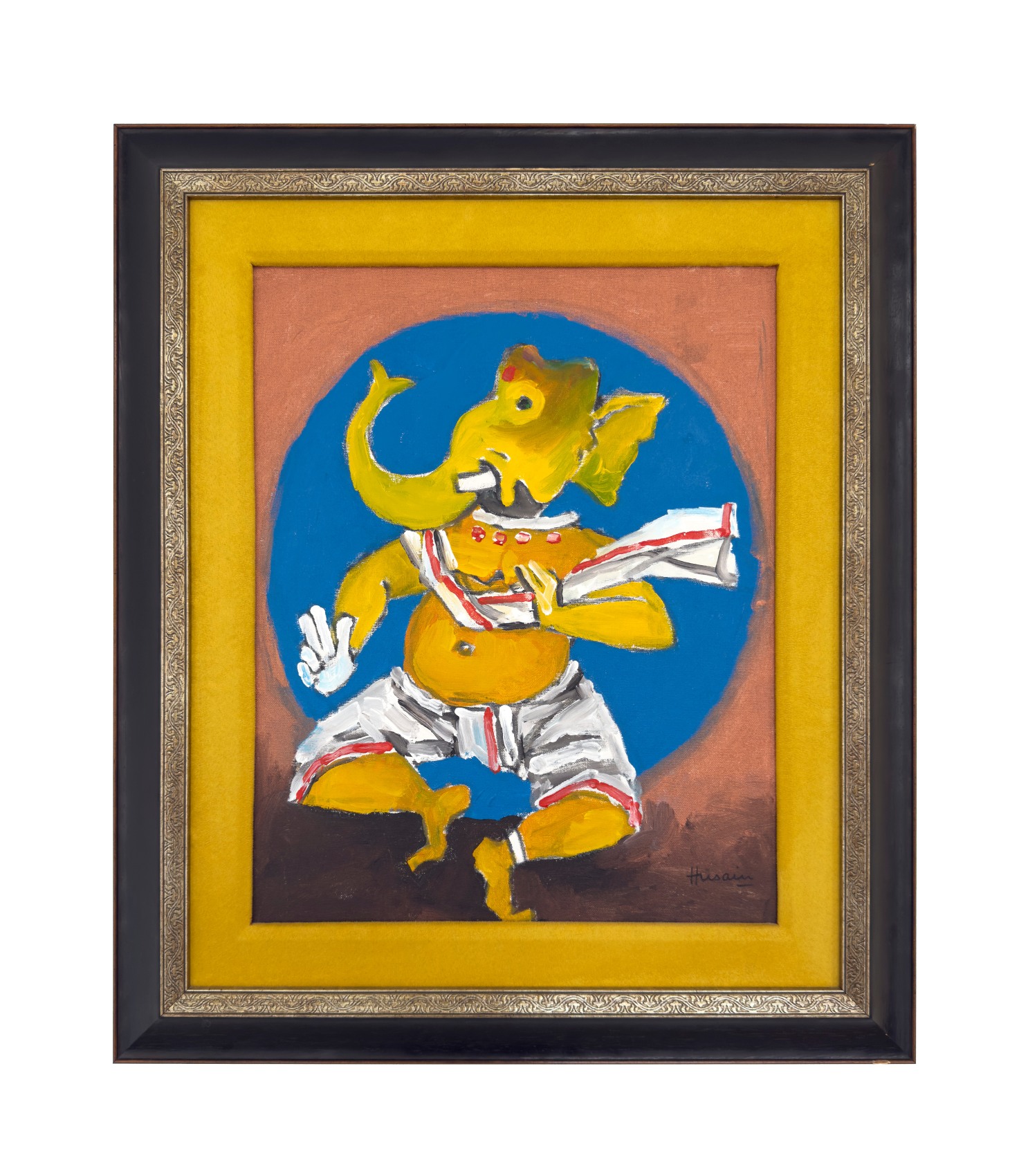 Maqbool Fida Husain,&nbsp;Untitled (Ganesha), n/d,&nbsp;Acrylic on canvas,&nbsp;19 &frac12; x 15 &frac12; in (49.5 x 39.4 cm), HUSMF465