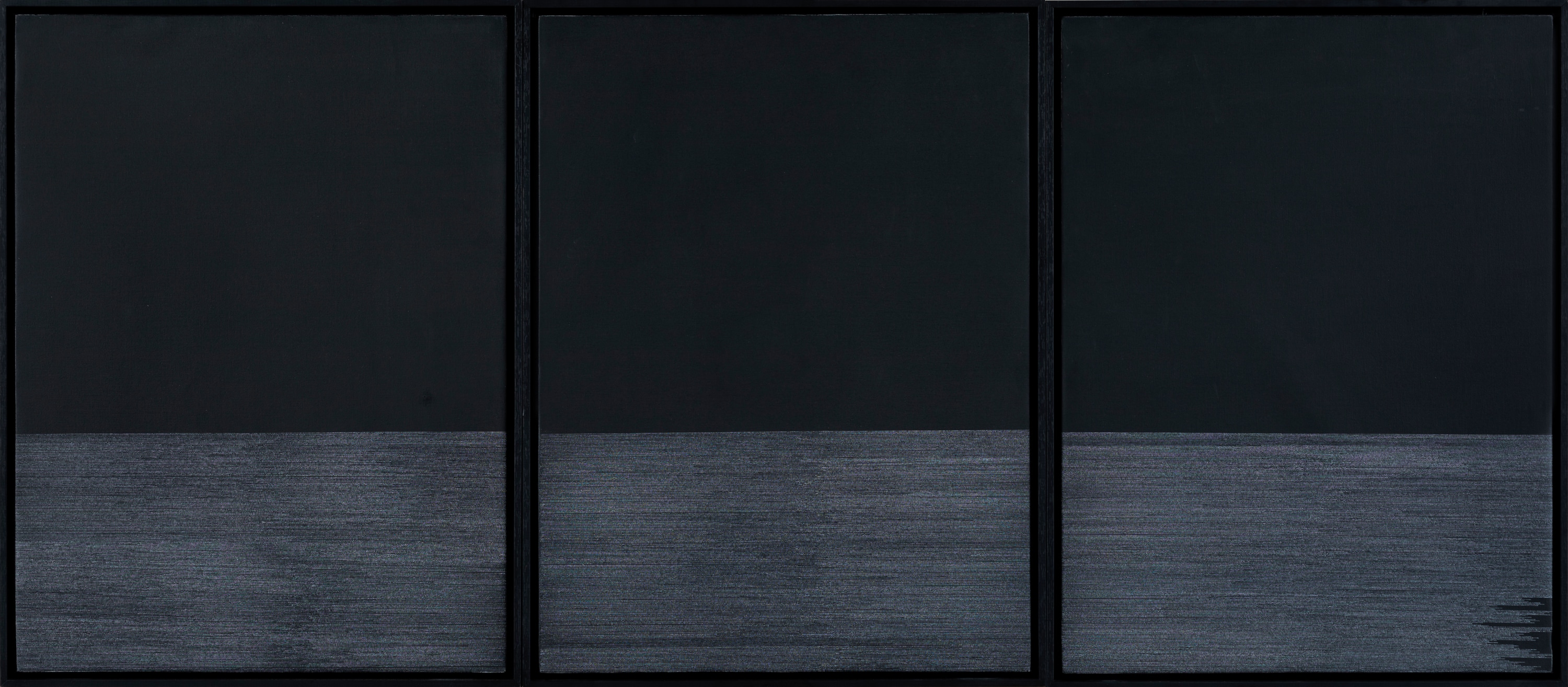 abstract black and white triptych