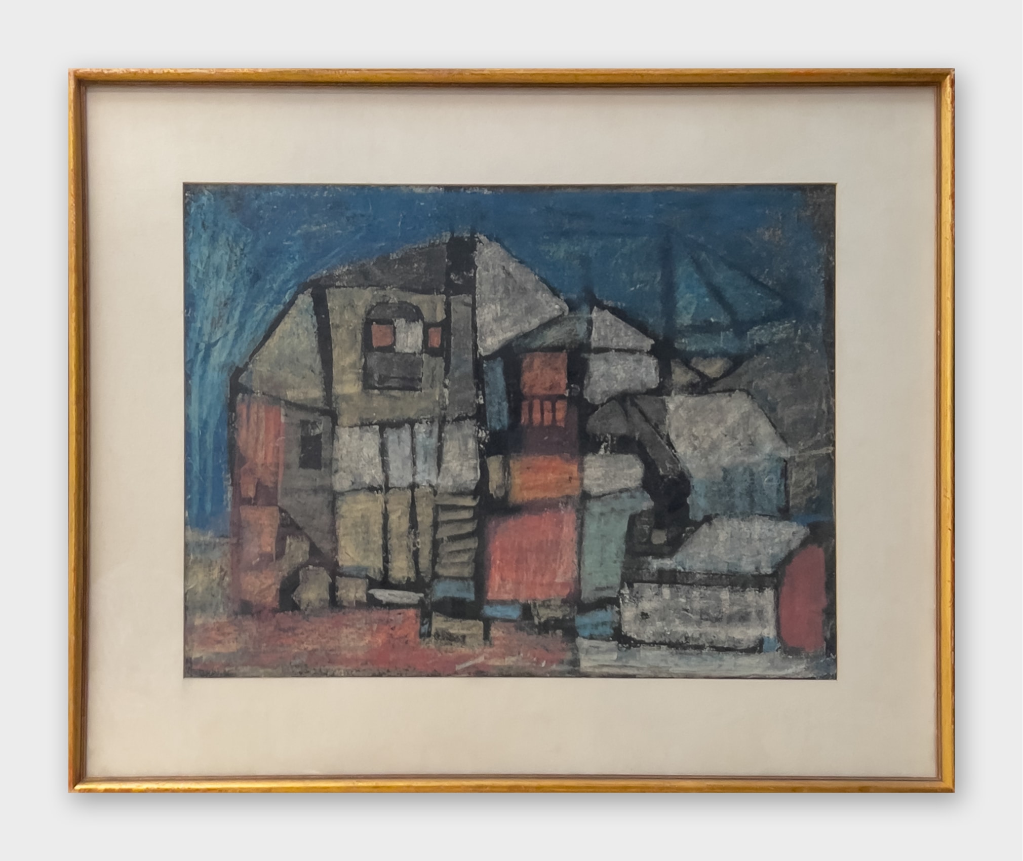 Houses on a blue background