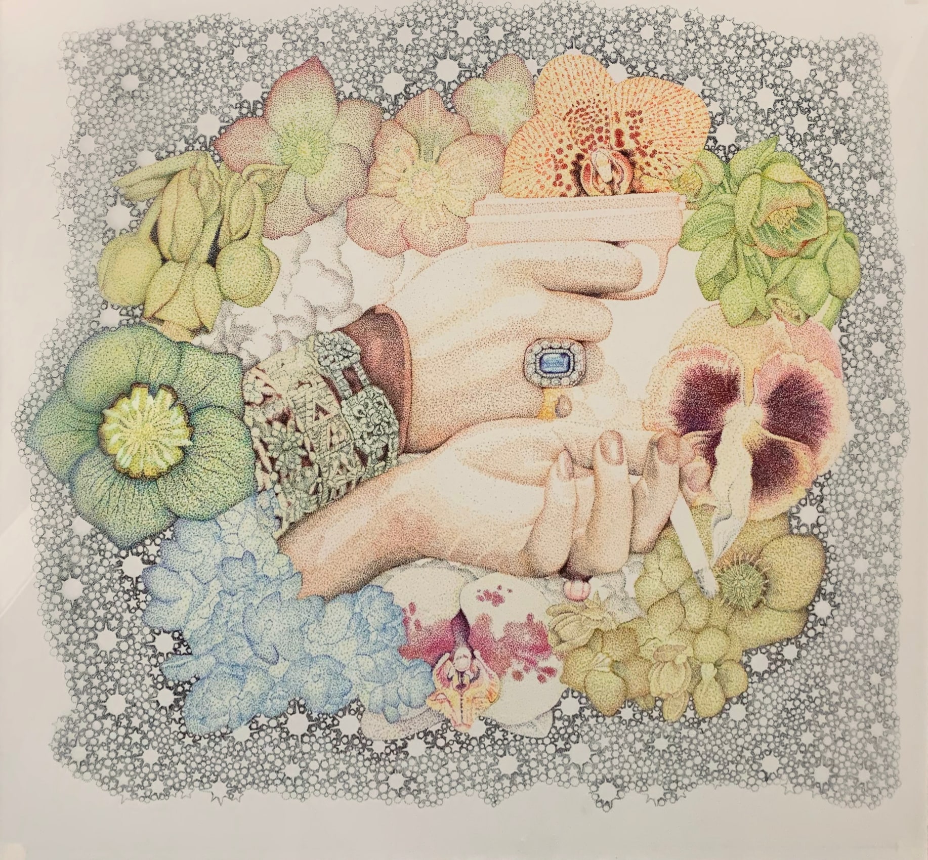 Faiza Butt,&nbsp;The Great Gamble,&nbsp;2019,&nbsp;Ink on polyester film,&nbsp;21 x 19.5 in