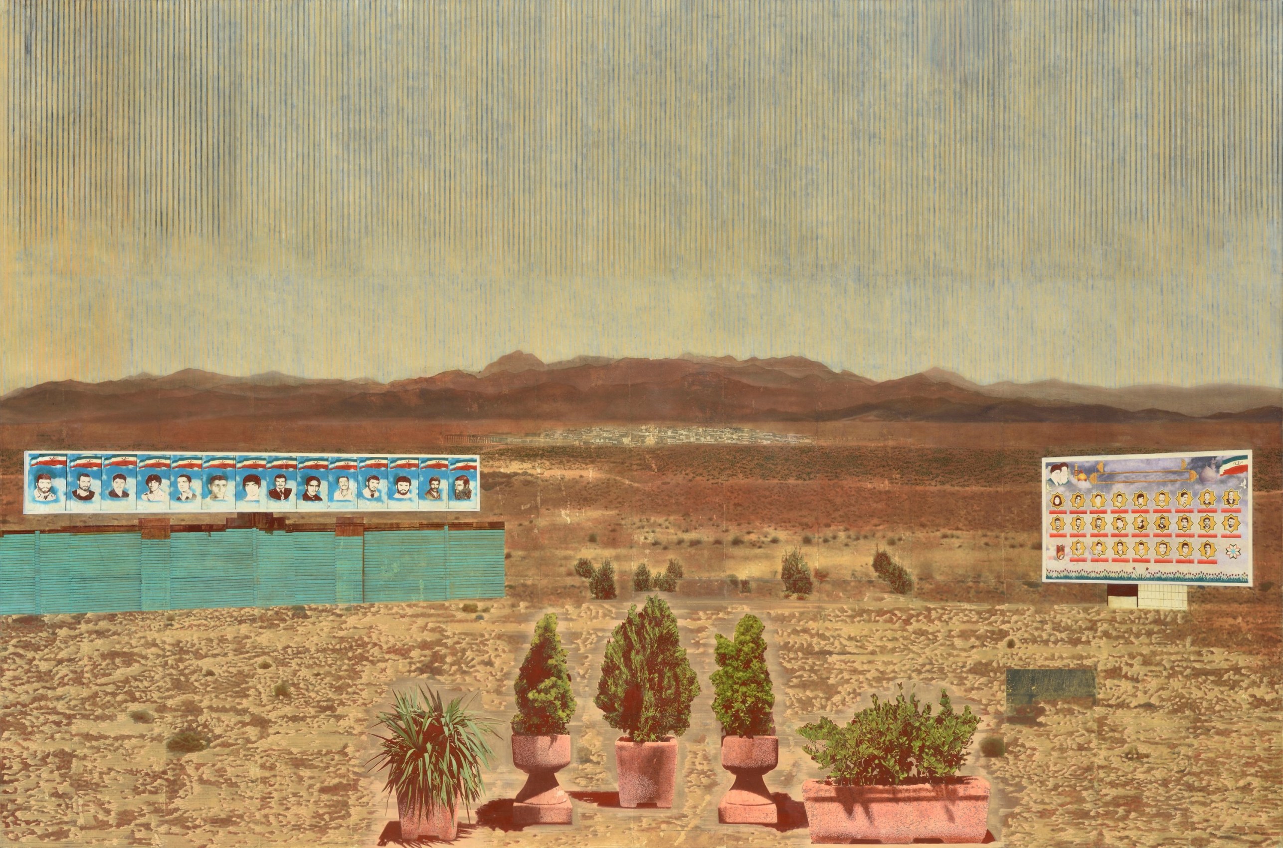 Nataraj Sharma, Iran; Matyrs,&nbsp;2020,&nbsp;Oil on canvas,&nbsp;72 x 108 in