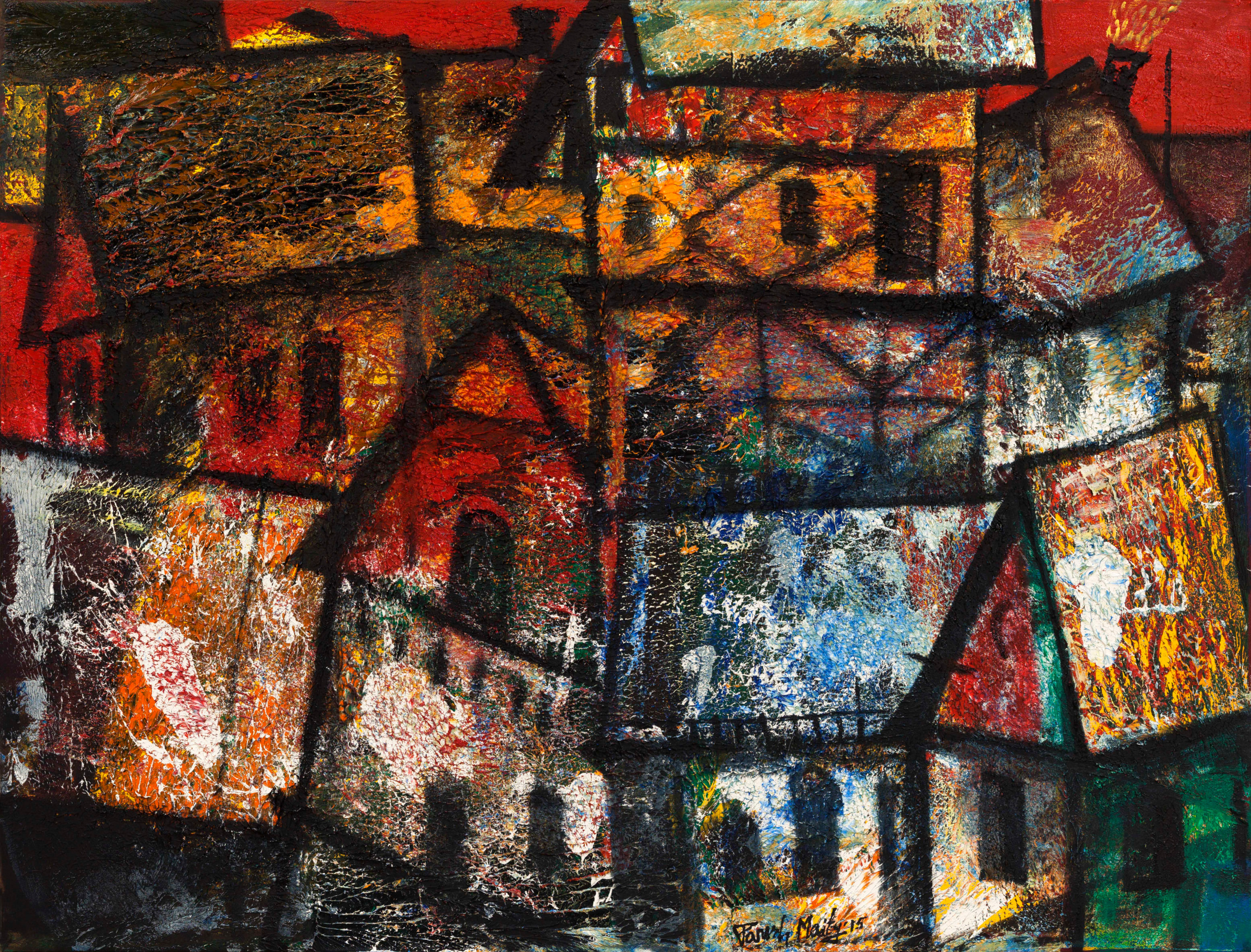 Paresh Maity,&nbsp;Heating On,&nbsp;2015,&nbsp;Oil on canvas,&nbsp;36 x 48 in