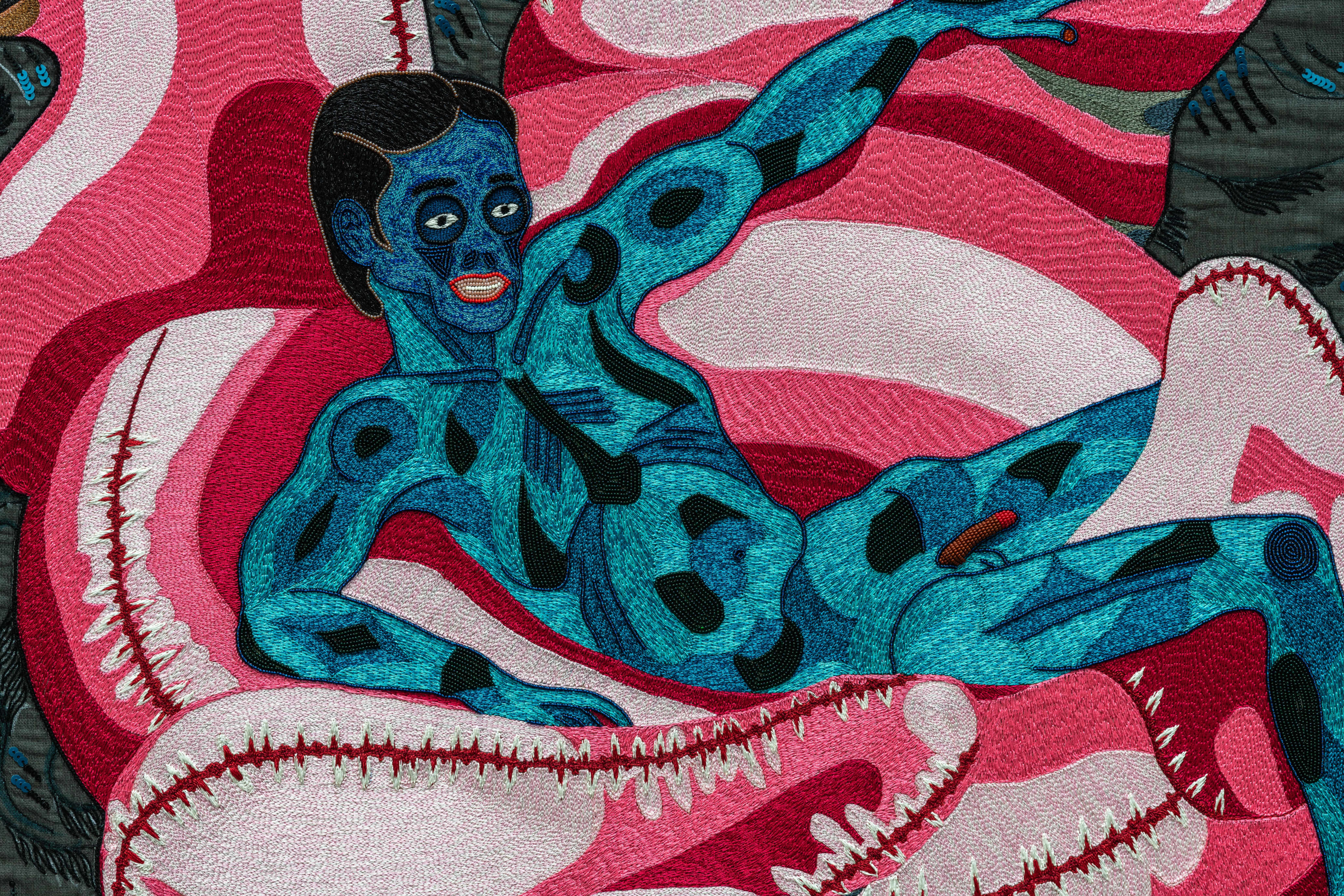 Embroidered painting detail